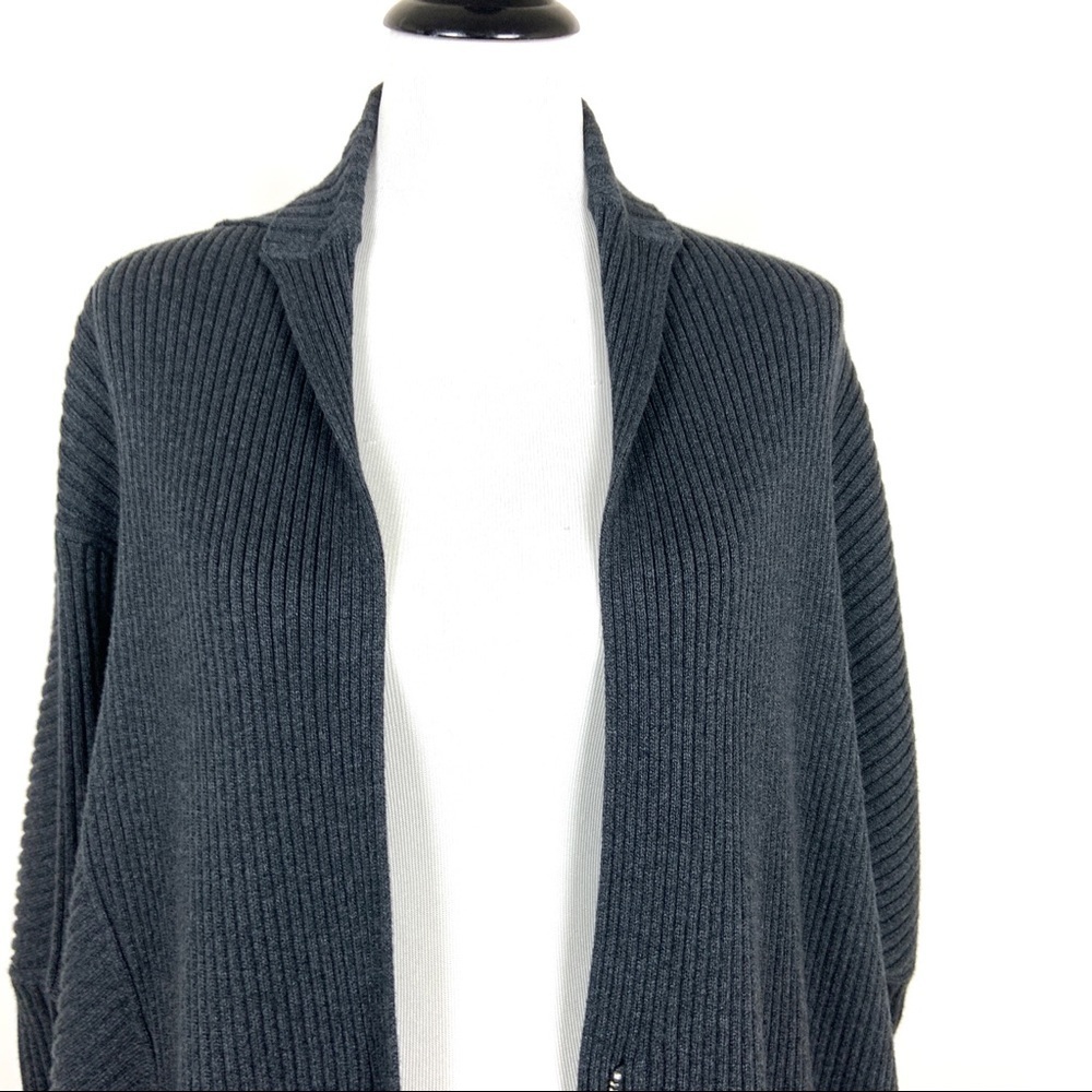 Cabi Cosmo Cardigan Ribbed Sweater Small Gray - Picture 6 of 8